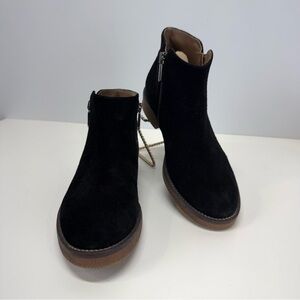 ITALEAU Black Suede waterproof FOLIANA Ankle Boots size 7.5